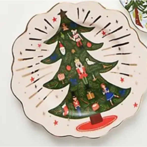 Anthropologie x Rifle Paper Co Christmas Tree Nutcracker Plate - Picture 1 of 8